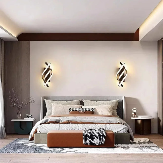 Applique Murale LED Moderne Design Spirale Aluminium Lumière Chaude