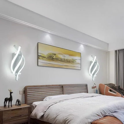 Applique Murale LED Moderne Design Spirale Aluminium Lumière Chaude
