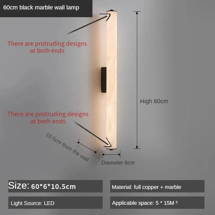 Applique Murale LED en Cuivre et Marbre, Design Moderne Flocon de Neige - Luminous Place