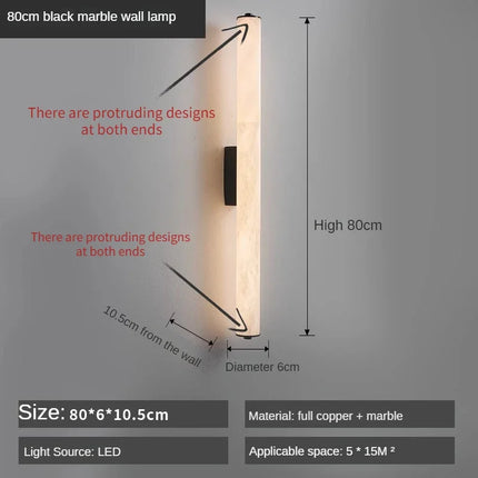 Applique Murale LED en Cuivre et Marbre, Design Moderne Flocon de Neige