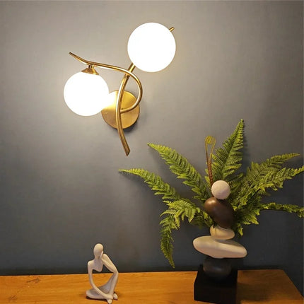 Applique Murale Moderne en Fer avec Boule de Verre G9 LED pour Intérieur