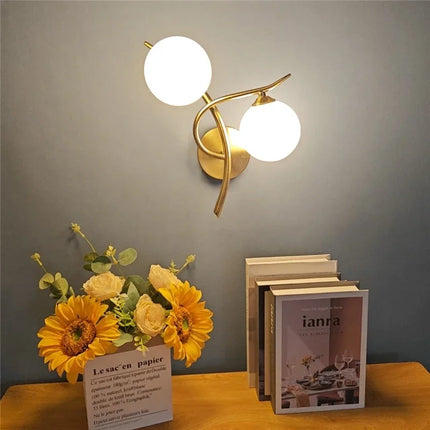 Applique Murale Moderne en Fer avec Boule de Verre G9 LED pour Intérieur