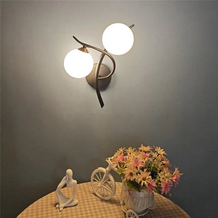 Applique Murale Moderne en Fer avec Boule de Verre G9 LED pour Intérieur