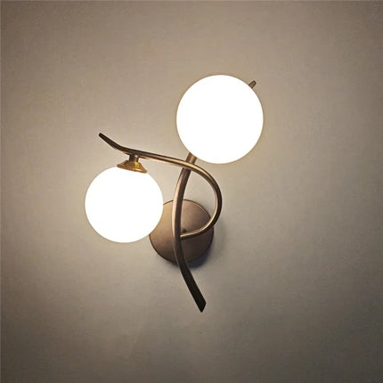 Applique Murale Moderne en Fer avec Boule de Verre G9 LED pour Intérieur