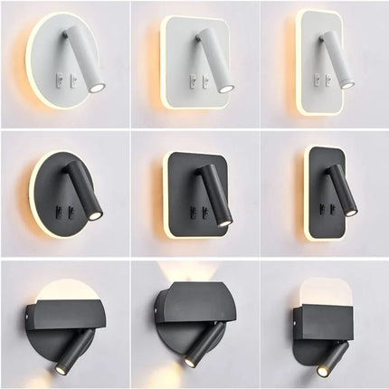 Applique Murale Rotative Moderne LED en Aluminium, Lumière Chaude, Angle Réglable, Chevet - Luminous Place