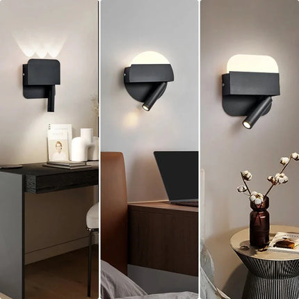 Applique Murale Rotative Moderne LED en Aluminium, Lumière Chaude, Angle Réglable, Chevet - Luminous Place