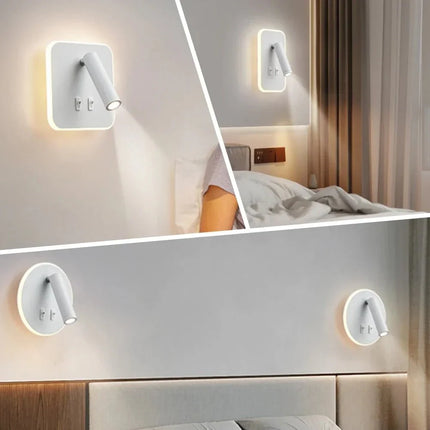 Applique Murale Rotative Moderne LED en Aluminium, Lumière Chaude, Angle Réglable, Chevet - Luminous Place