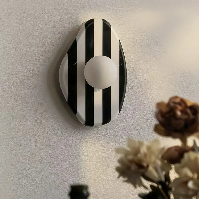 Applique Murale en Pierre Naturelle Rayée G9 Style Art Déco pour Intérieur - Luminous Place