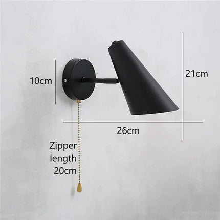 Applique Murale Métal Moderne E27 Pivotante avec Interrupteur à Chaîne - Luminous Place