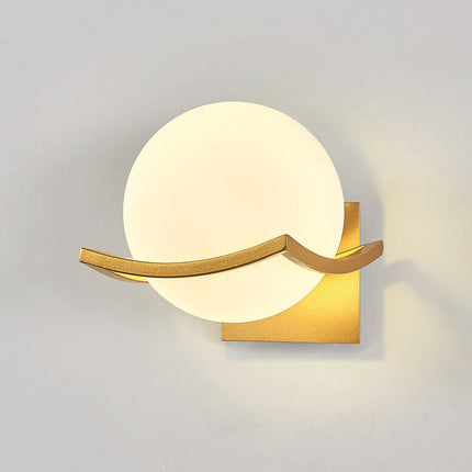 Applique Murale LED Moderne en Verre Doré, Luminaire d’Intérieur Design