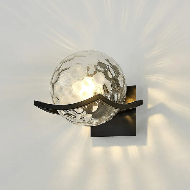 Applique Murale LED Moderne en Verre Doré, Luminaire d’Intérieur Design