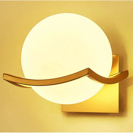 Applique Murale LED Moderne en Verre Doré, Luminaire d’Intérieur Design
