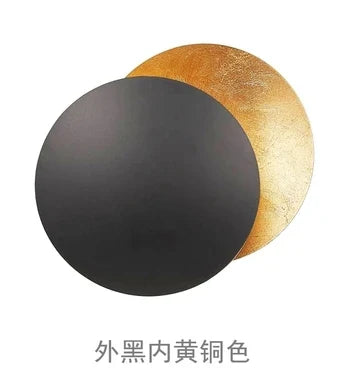 Applique Murale LED Éclipse de Lune en Cuivre et Or pour Salon et Couloir