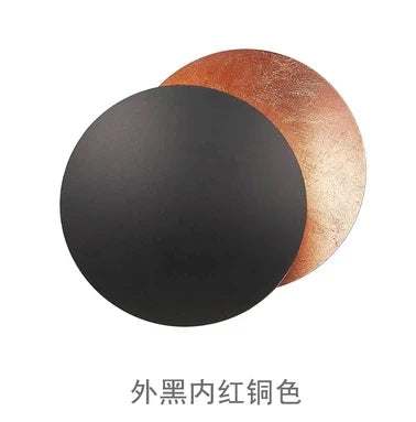Applique Murale LED Éclipse de Lune en Cuivre et Or pour Salon et Couloir