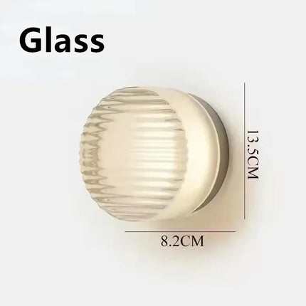 Applique Murale Ronde en Verre Transparent au Design Nordique Moderne, Luminaire Décoratif pour Chambre et Hôtel