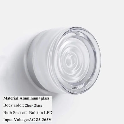 Applique Murale Ronde en Verre Transparent au Design Nordique Moderne, Luminaire Décoratif pour Chambre et Hôtel