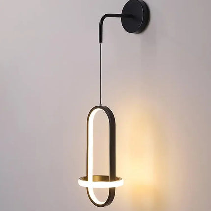 Applique Murale LED Nordique en Fer Noir et Doré, Luminaire Intérieur Élégant