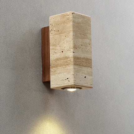 Applique Murale Wabi Sabi en Marbre Jaune LED, Ambiance Japonaise Cosy - Luminous Place