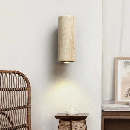 Applique Murale Wabi Sabi en Marbre Jaune LED, Ambiance Japonaise Cosy - Luminous Place