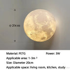 Lune circulaire - 20 cm / Lumière chaude