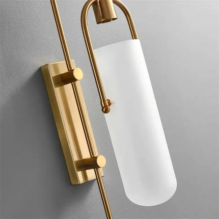Applique Murale LED Moderne en Verre Noir et Or pour Salon et Couloir