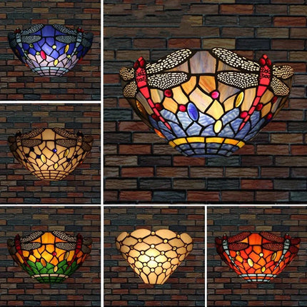 Applique Murale Style Européen Vitrail Libellule pour Ambiance Nostalgique - Luminous Place