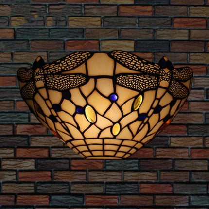 Applique Murale Style Européen Vitrail Libellule pour Ambiance Nostalgique - Luminous Place