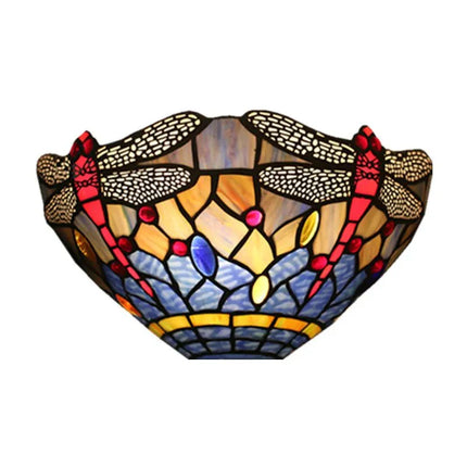 Applique Murale Style Européen Vitrail Libellule pour Ambiance Nostalgique - Luminous Place