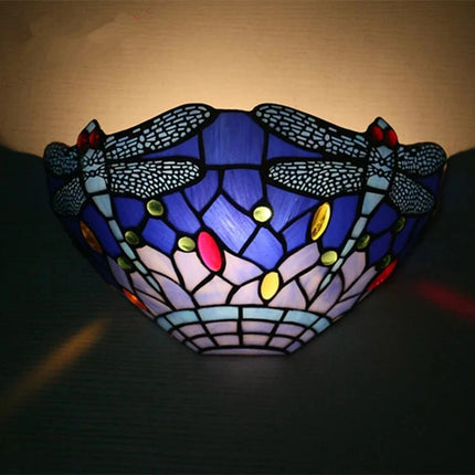 Applique Murale Style Européen Vitrail Libellule pour Ambiance Nostalgique - Luminous Place