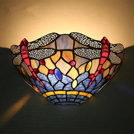 Applique Murale Style Européen Vitrail Libellule pour Ambiance Nostalgique - Luminous Place
