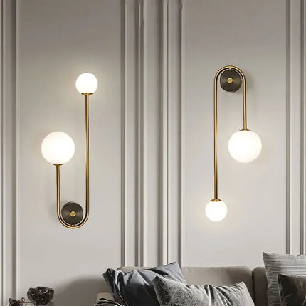 Applique Murale LED Or en Verre Foncé Style Moderne pour Intérieur