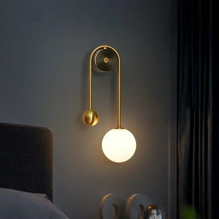Applique Murale LED Or en Verre Foncé Style Moderne pour Intérieur