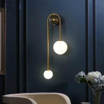 Applique Murale LED Or en Verre Foncé Style Moderne pour Intérieur