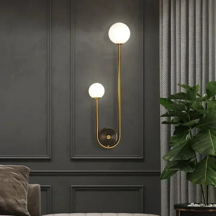 Applique Murale LED Or en Verre Foncé Style Moderne pour Intérieur