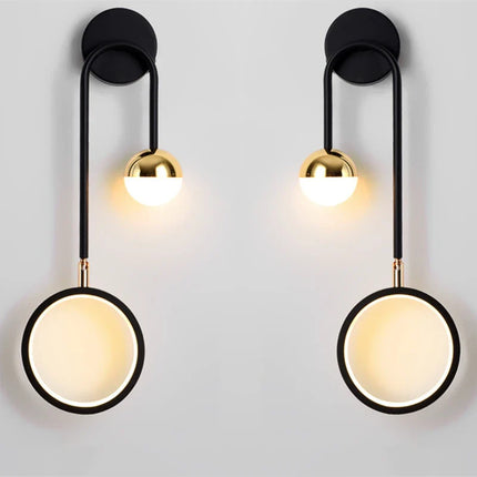 Applique Murale LED Rotative Design Nordique Moderne en Métal Noir, Luminaire Intérieur Haut de Gamme