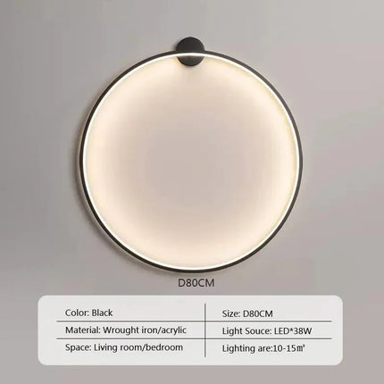 Applique Murale LED Circulaire Nordique en Acrylique, Luminaire Mural Design Moderne - Luminous Place