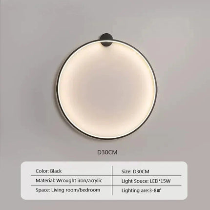 Applique Murale LED Circulaire Nordique en Acrylique, Luminaire Mural Design Moderne - Luminous Place