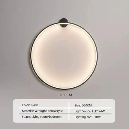 Applique Murale LED Circulaire Nordique en Acrylique, Luminaire Mural Design Moderne - Luminous Place