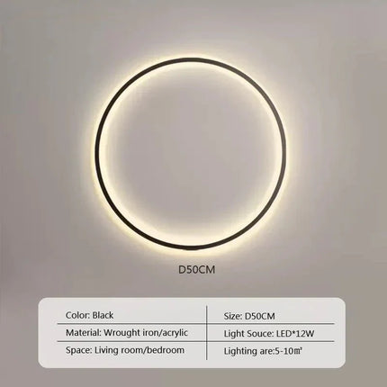 Applique Murale LED Circulaire Nordique en Acrylique, Luminaire Mural Design Moderne - Luminous Place