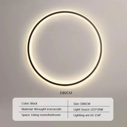 Applique Murale LED Circulaire Nordique en Acrylique, Luminaire Mural Design Moderne - Luminous Place