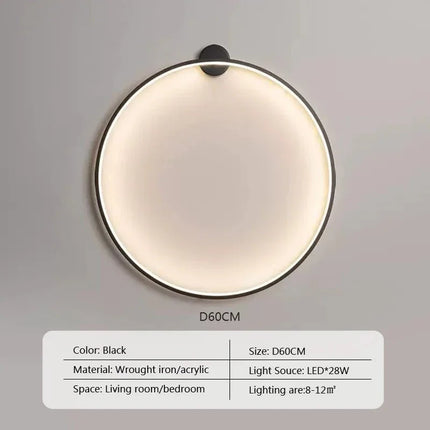 Applique Murale LED Circulaire Nordique en Acrylique, Luminaire Mural Design Moderne - Luminous Place