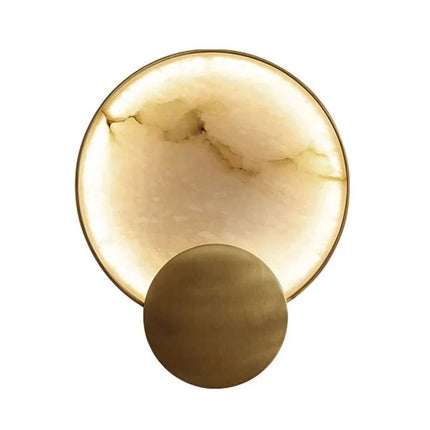 Applique Murale Ronde en Marbre et Cuivre, Design Moderne et Minimaliste, Éclairage Ambiance Chaleureuse - Luminous Place