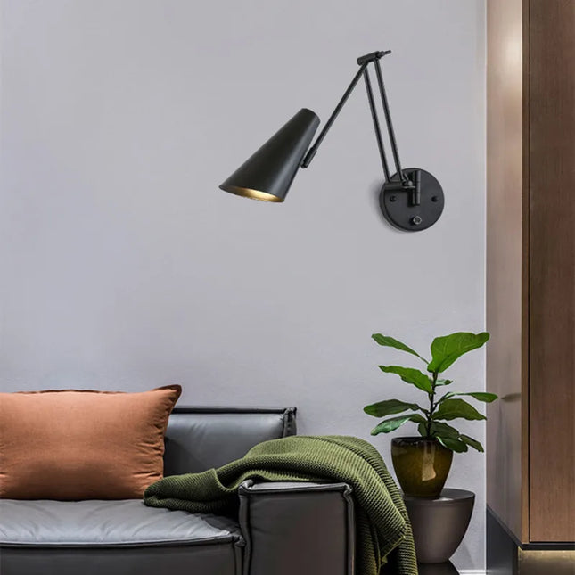 Applique Murale LED Moderne à Intensité Variable avec Interrupteur Télescopique Pliable