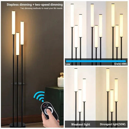 Lampadaire moderne minimaliste à trois têtes LED réglables pour salon intérieur - Luminous Place