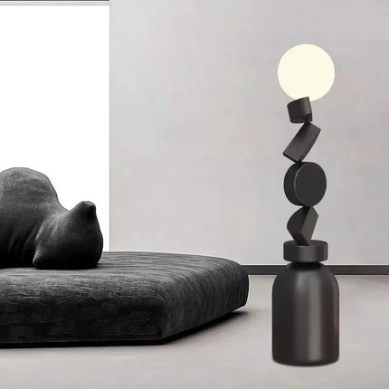 Lampadaire design moderne en verre rond pour salon et chambre, lumière chaleureuse - Luminous Place