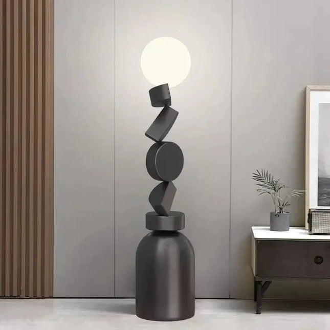 Lampadaire design moderne en verre rond pour salon et chambre, lumière chaleureuse - Luminous Place