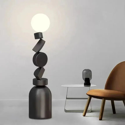 Lampadaire design moderne en verre rond pour salon et chambre, lumière chaleureuse - Luminous Place