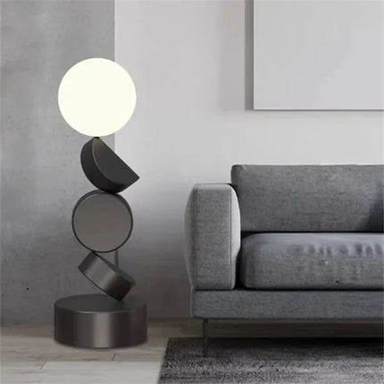 Lampadaire design moderne en verre rond pour salon et chambre, lumière chaleureuse - Luminous Place