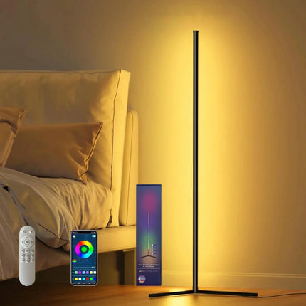 Lampadaire LED RGB moderne en aluminium avec synchronisation musicale et 16 millions de couleurs DIY - Luminous Place