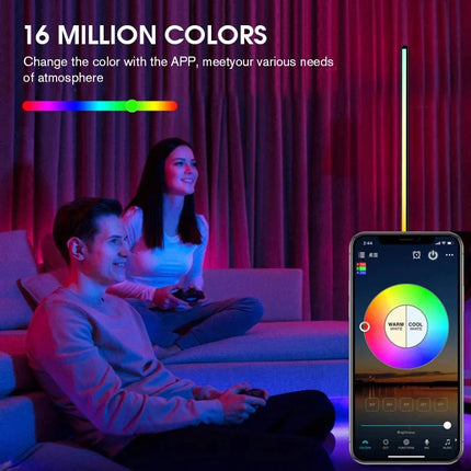 Lampadaire LED RGB moderne en aluminium avec synchronisation musicale et 16 millions de couleurs DIY - Luminous Place